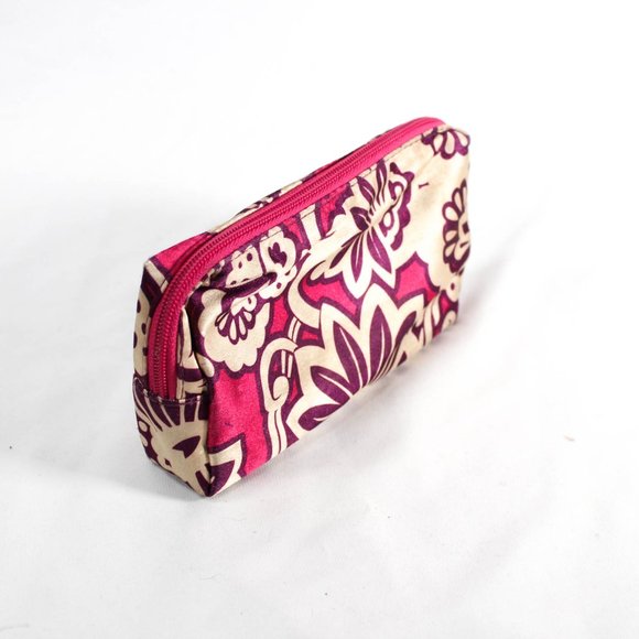 Y2K Floral Pink Purple Cream Makeup Bag - Picture 2 of 4